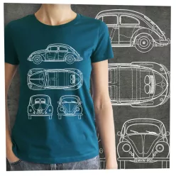 VW bogár tervrajz fehér