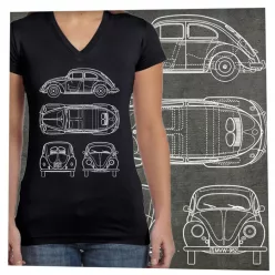 VW bogár tervrajz fehér