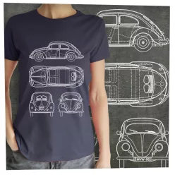 VW bogár tervrajz fehér