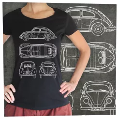 VW bogár tervrajz fehér