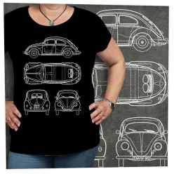 VW bogár tervrajz fehér