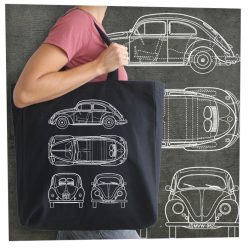 VW bogár tervrajz fehér