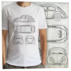 VW bogár tervrajz fekete