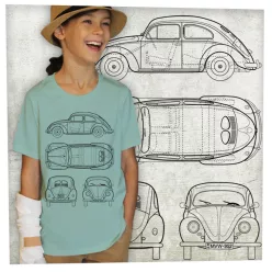 VW bogár tervrajz fekete