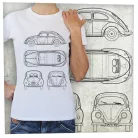 VW bogár tervrajz fekete