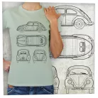 VW bogár tervrajz fekete