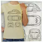 VW bogár tervrajz fekete