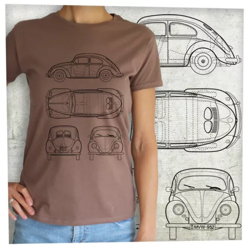 VW bogár tervrajz fekete