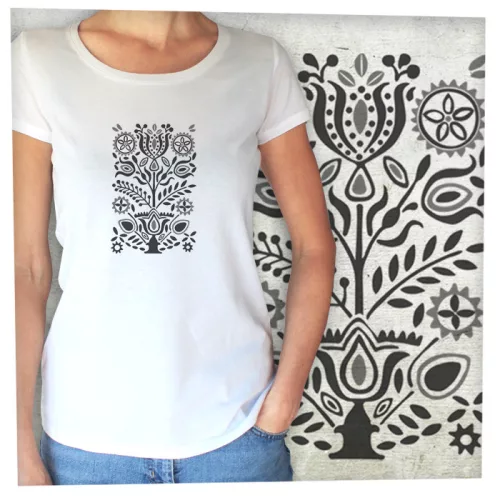 Gyerőmonostori kályhacsempe kicsi fekete nyomat