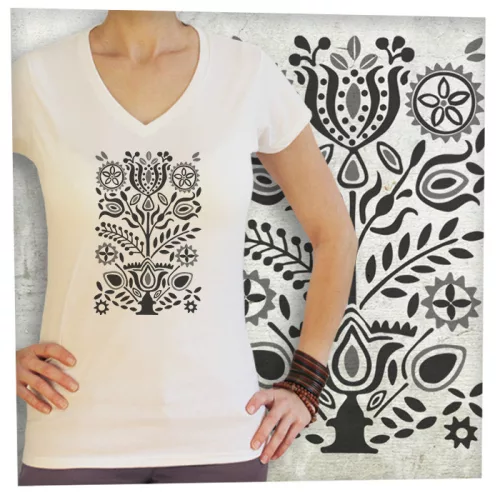 Gyerőmonostori kályhacsempe nagy fekete nyomat