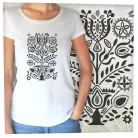 Gyerőmonostori kályhacsempe nagy fekete nyomat