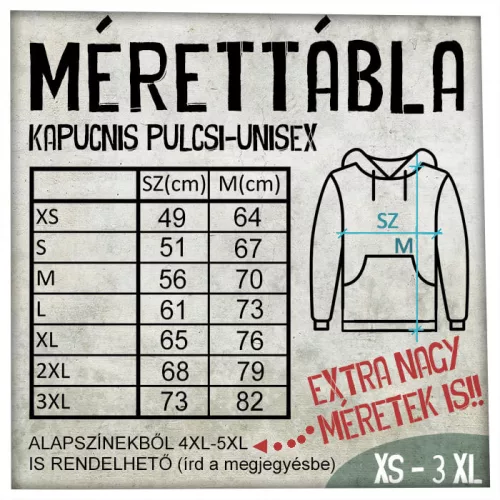 Kapucnis pulcsi - unisex