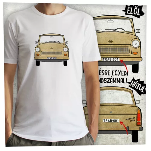 Trabant krém elöl-hátul