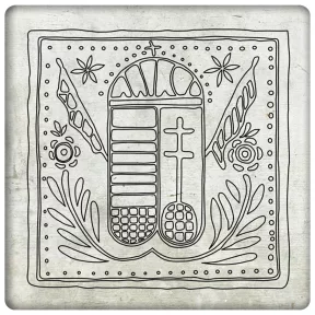 Potyondi címeres kályhacsempe