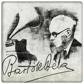 Bartók Béla gramofonnal